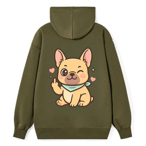 French Bulldog sitting with bat ears up, strong paw with sass - Classic Pullover Hoodie