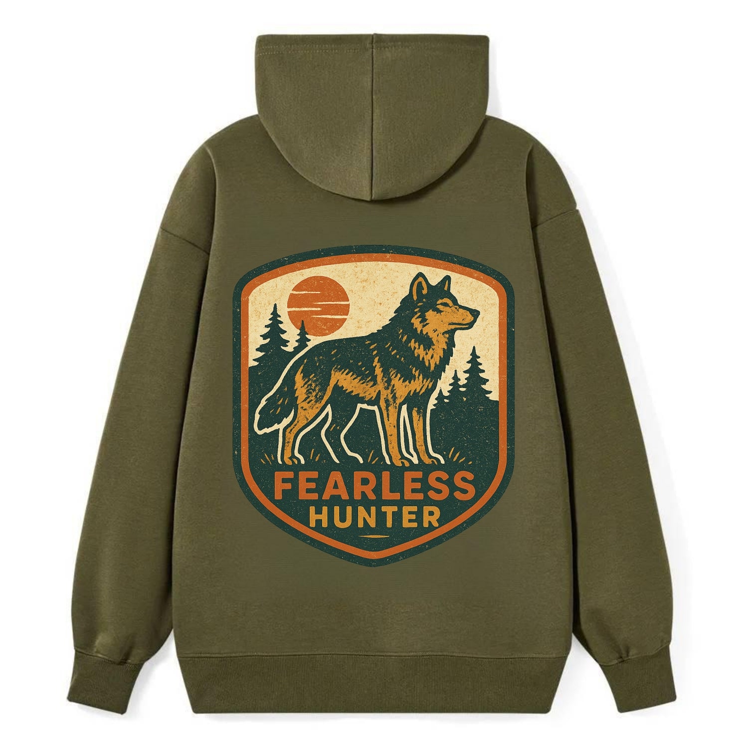 Fearless Hunter  - Classic Pullover Hoodie - ArmyGreen