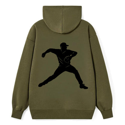 Baseball pitcher wind-up motion - Classic Pullover Hoodie - ArmyGreen
