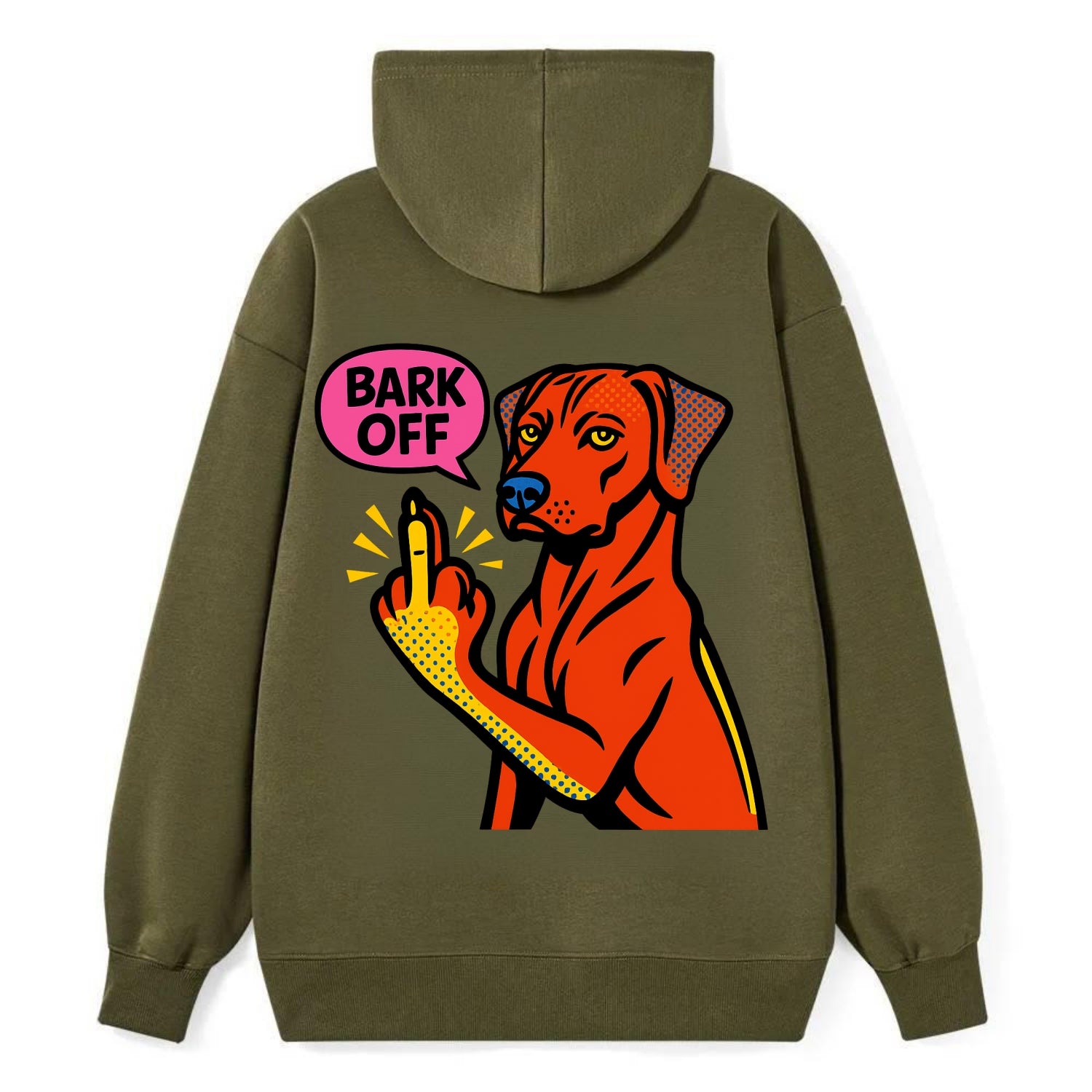 Rhodesian Ridgeback with distinctive ridge on back, athletic muscular paw - Classic Pullover Hoodie - ArmyGreen