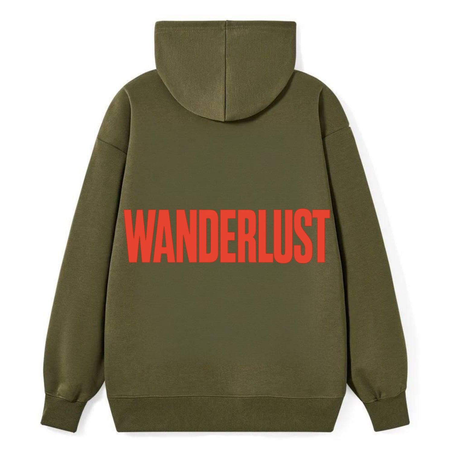 Bold typography design - "WANDERLUST" - desire to travel, explore the - Classic Pullover Hoodie - ArmyGreen