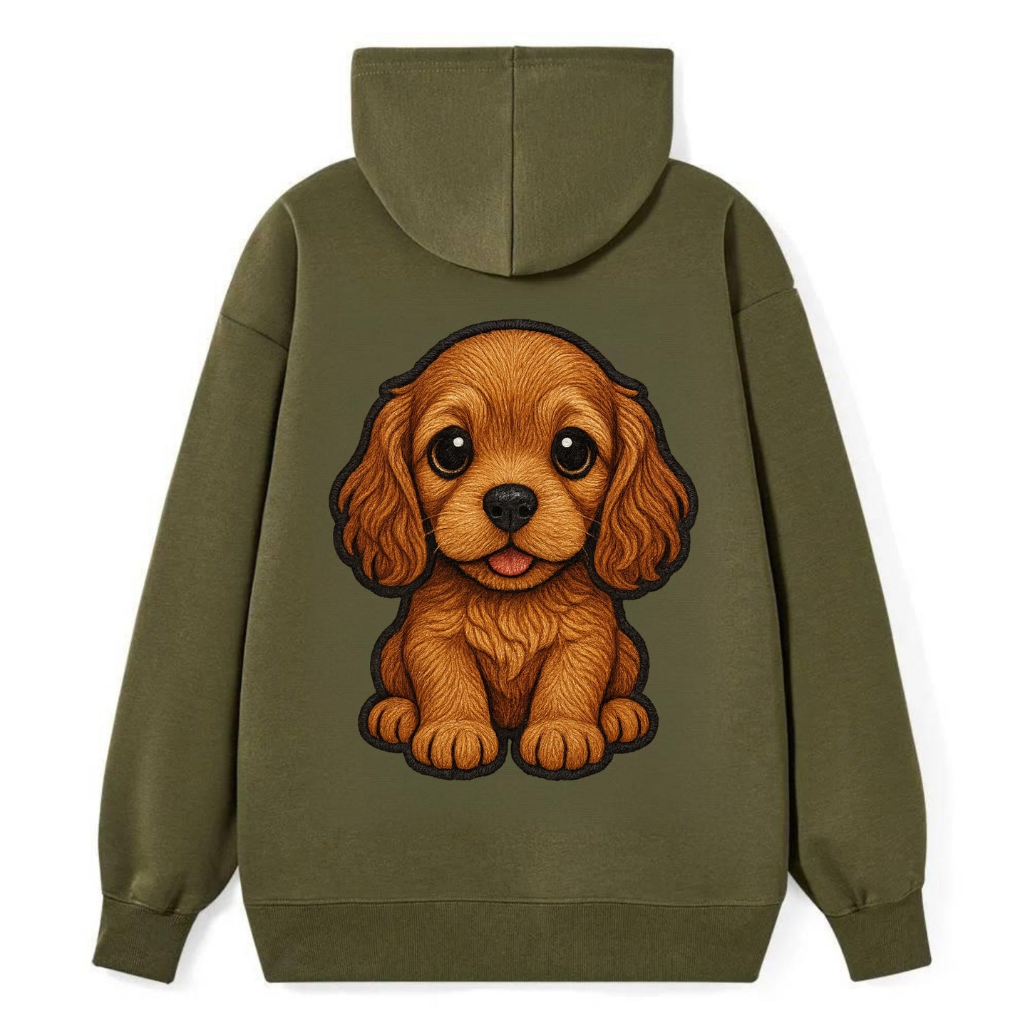 Baby Cocker Spaniel Puppy - long wavy ears, soulful eyes, silky coat, - Classic Pullover Hoodie - ArmyGreen