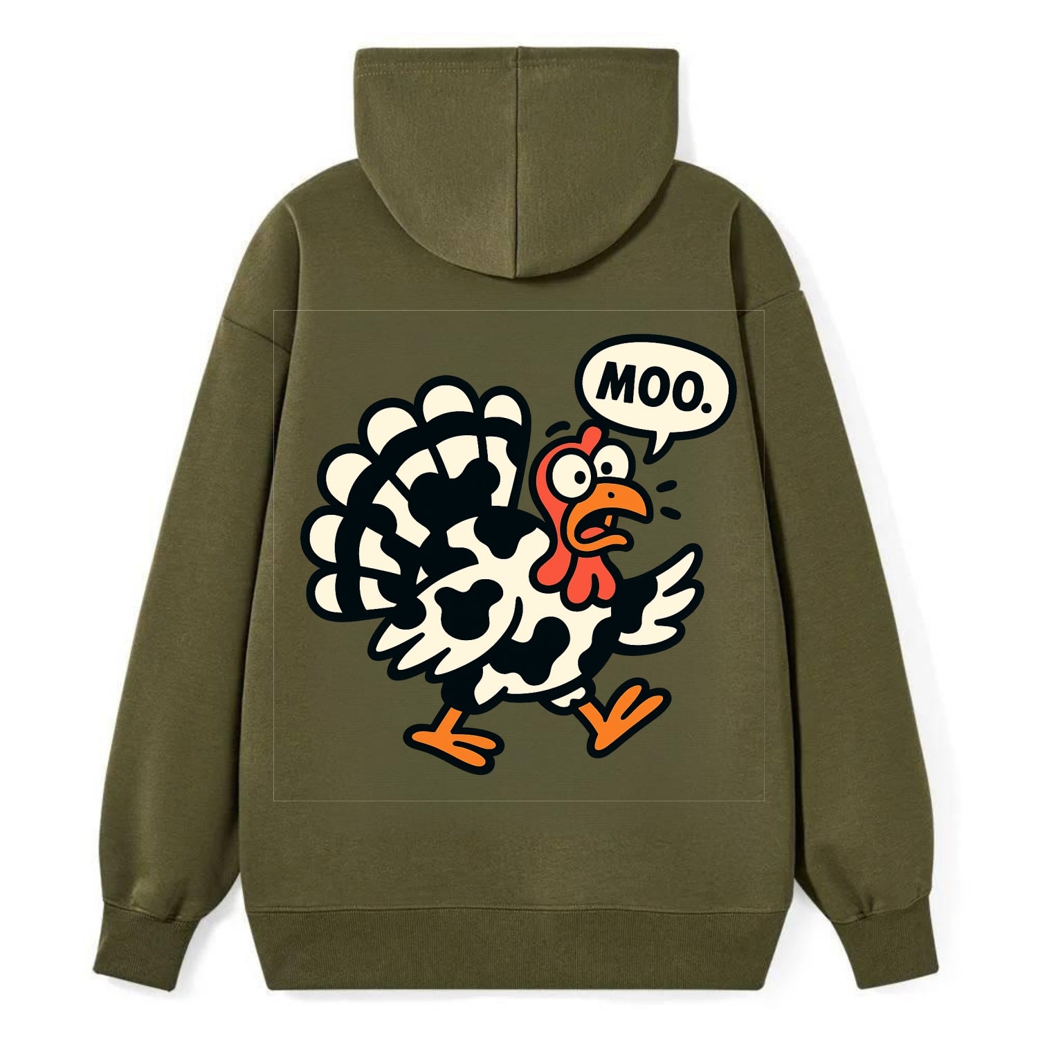 Mooing Turkey - Classic Pullover Hoodie - ArmyGreen