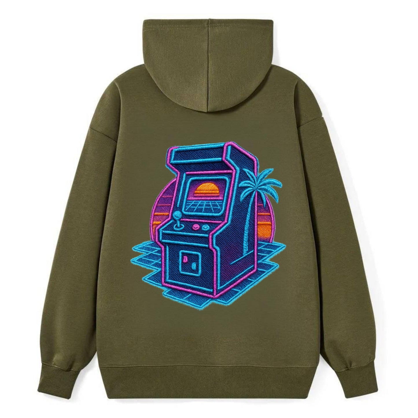 Arcade Machine - Classic Pullover Hoodie - ArmyGreen