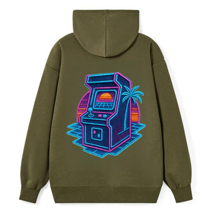 Arcade Machine - Classic Pullover Hoodie - ArmyGreen
