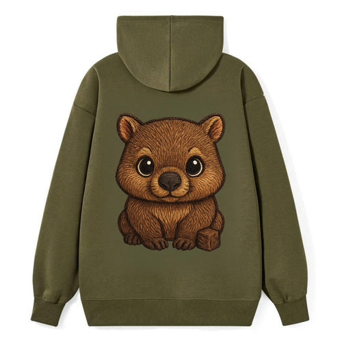 Baby Wombat - brown fur, square nose, small ears, dark eyes, - Classic Pullover Hoodie