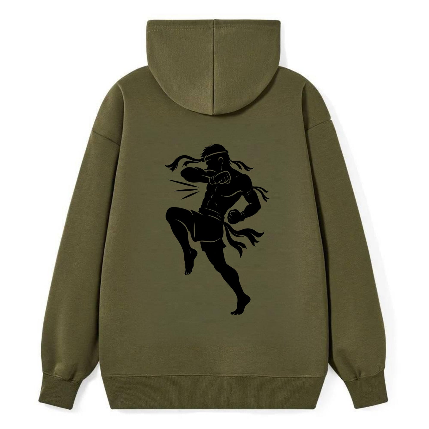 Thai Muay Thai fighter elbow strike - Classic Pullover Hoodie - ArmyGreen