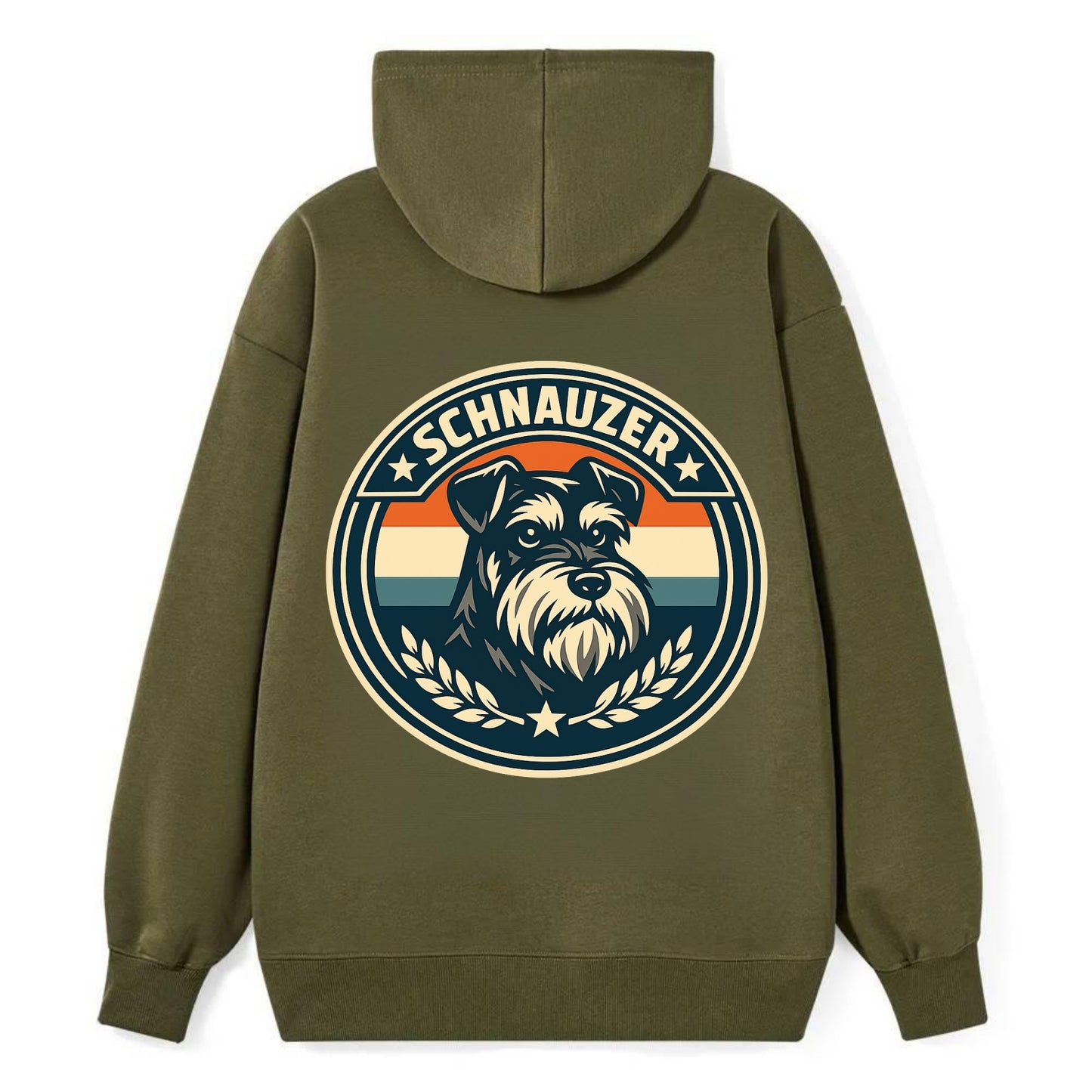 Noble Schnauzer Emblem - Classic Pullover Hoodie - ArmyGreen
