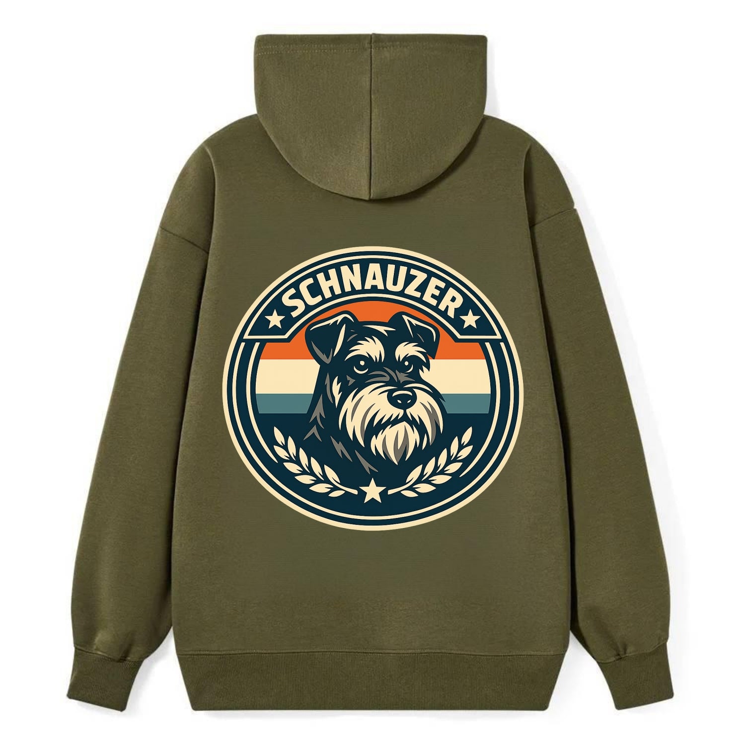 Noble Schnauzer Emblem - Classic Pullover Hoodie - ArmyGreen