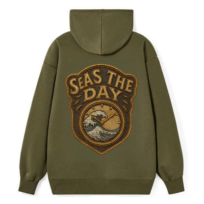 Seas The Day  - Classic Pullover Hoodie - ArmyGreen