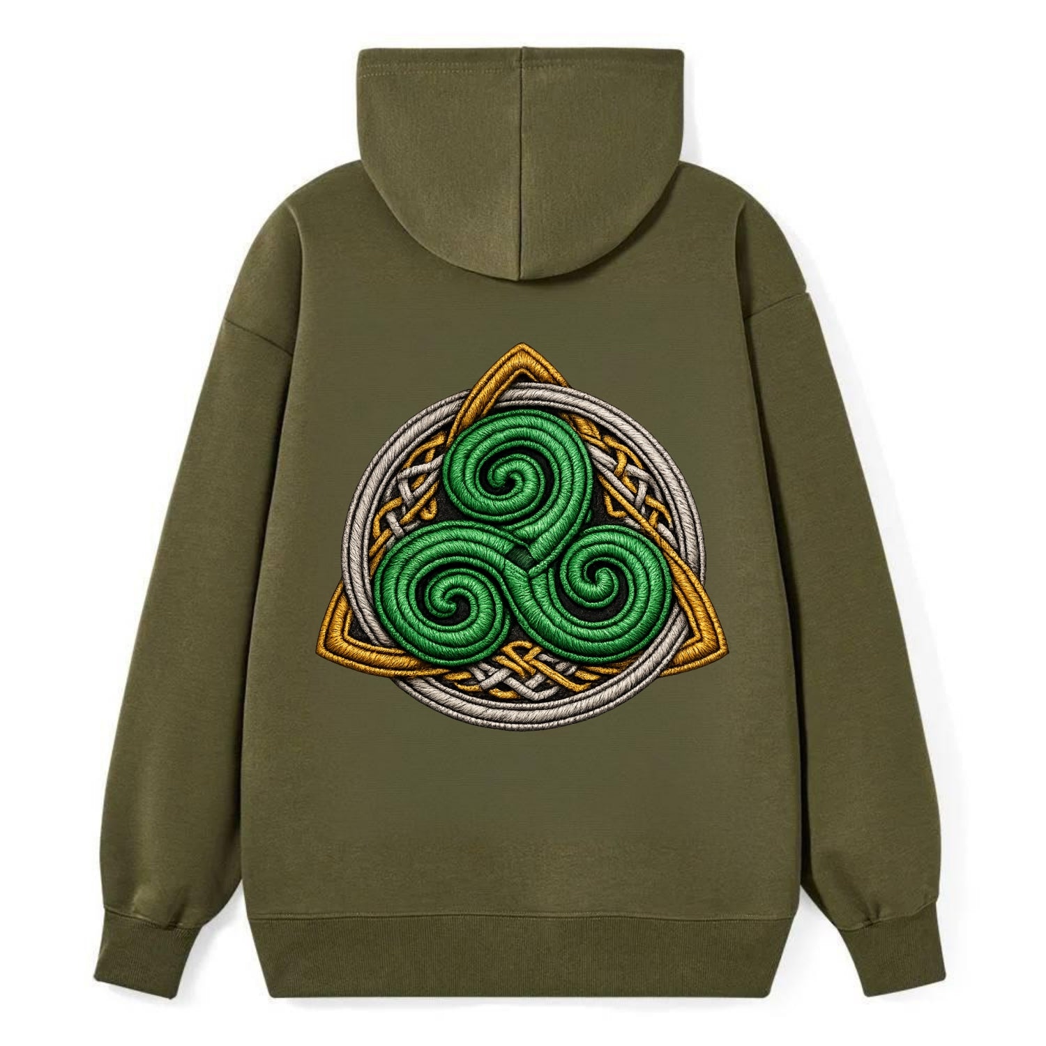 Spiral Knot Triskele - Classic Pullover Hoodie - ArmyGreen