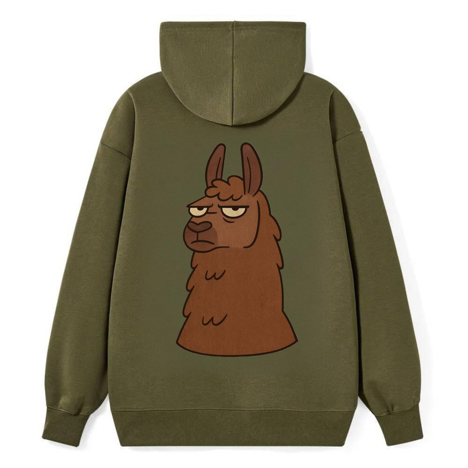 The Llama Judging Silently - Classic Pullover Hoodie - ArmyGreen