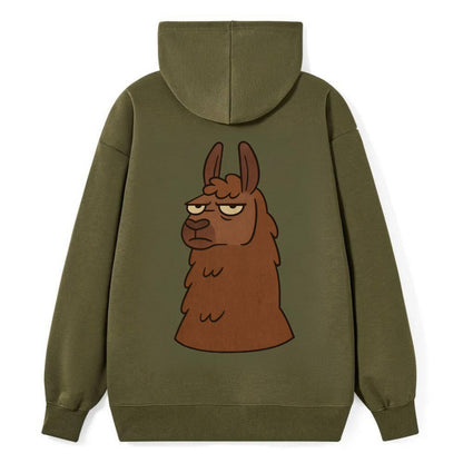 The Llama Judging Silently - Classic Pullover Hoodie - ArmyGreen