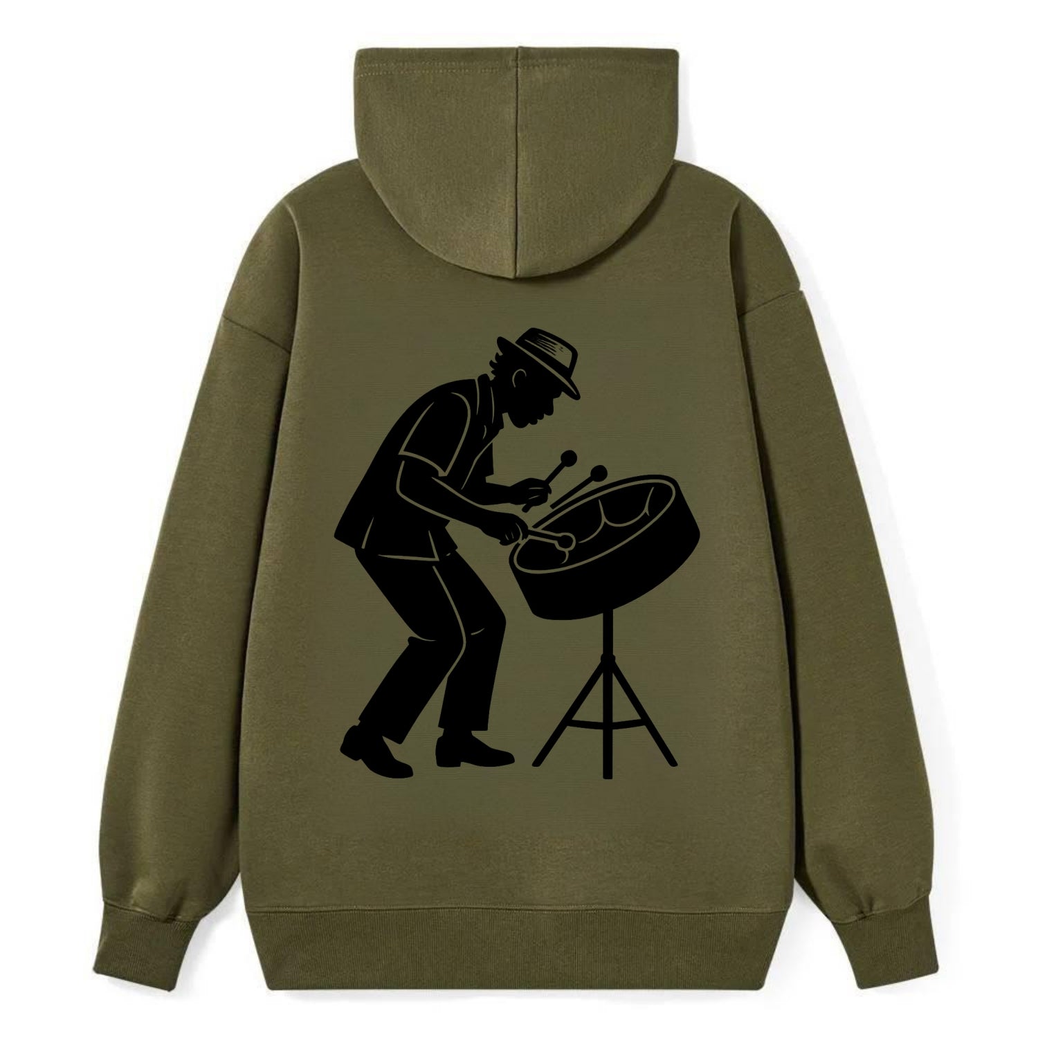 Steel drum player Caribbean rhythm - Classic Pullover Hoodie - ArmyGreen
