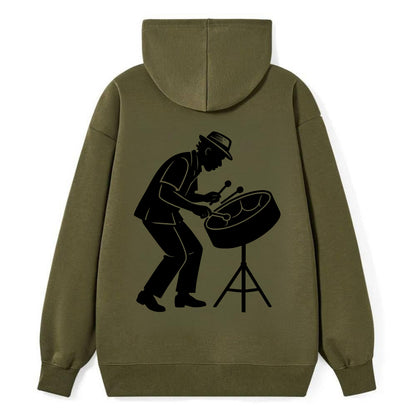 Steel drum player Caribbean rhythm - Classic Pullover Hoodie - ArmyGreen