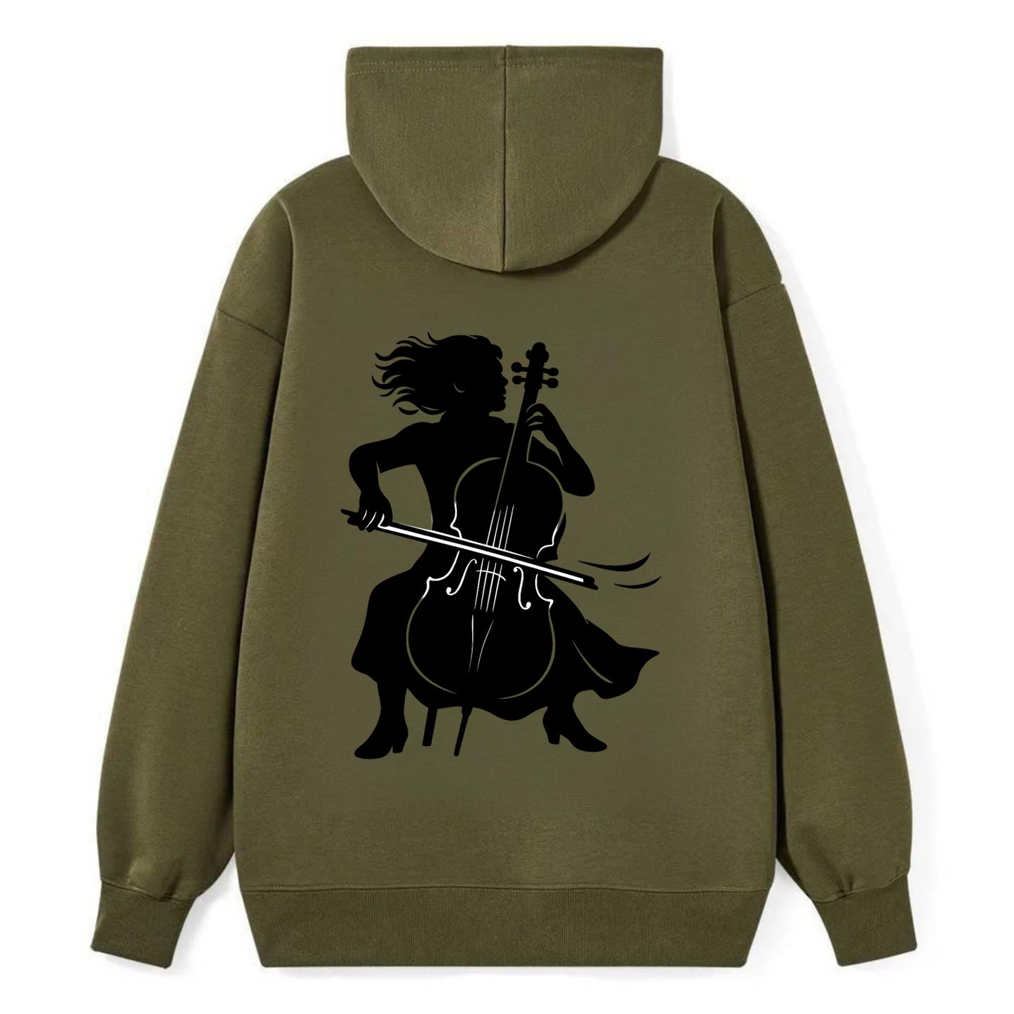 Cellist performing emotional solo - Classic Pullover Hoodie - ArmyGreen