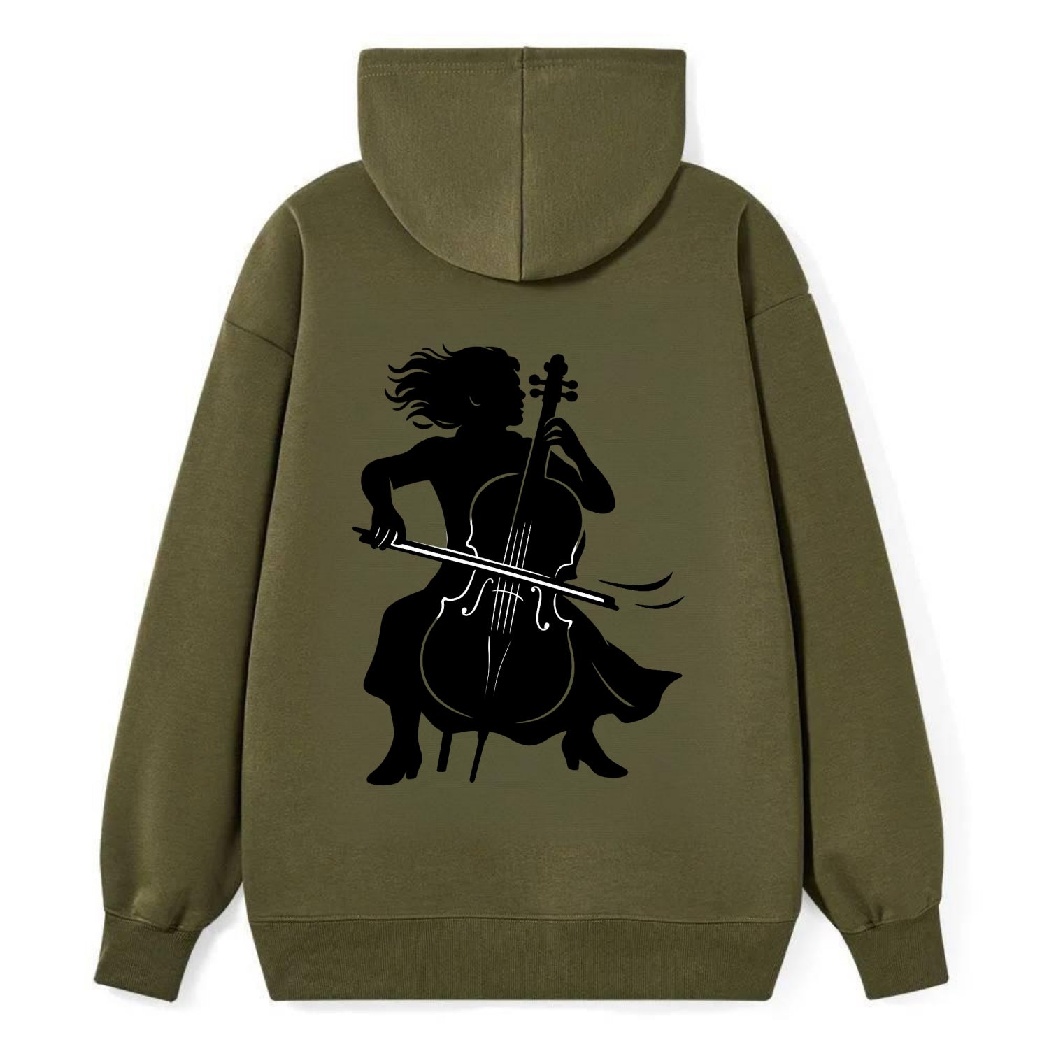 Cellist performing emotional solo - Classic Pullover Hoodie - ArmyGreen