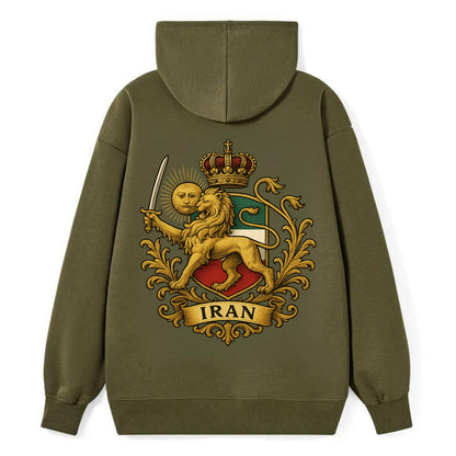 Royal Iran Coat Of Arms - Classic Pullover Hoodie - ArmyGreen