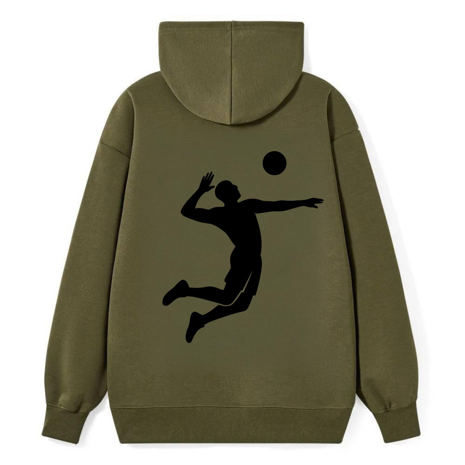 Volleyball player spiking ball - Classic Pullover Hoodie - ArmyGreen