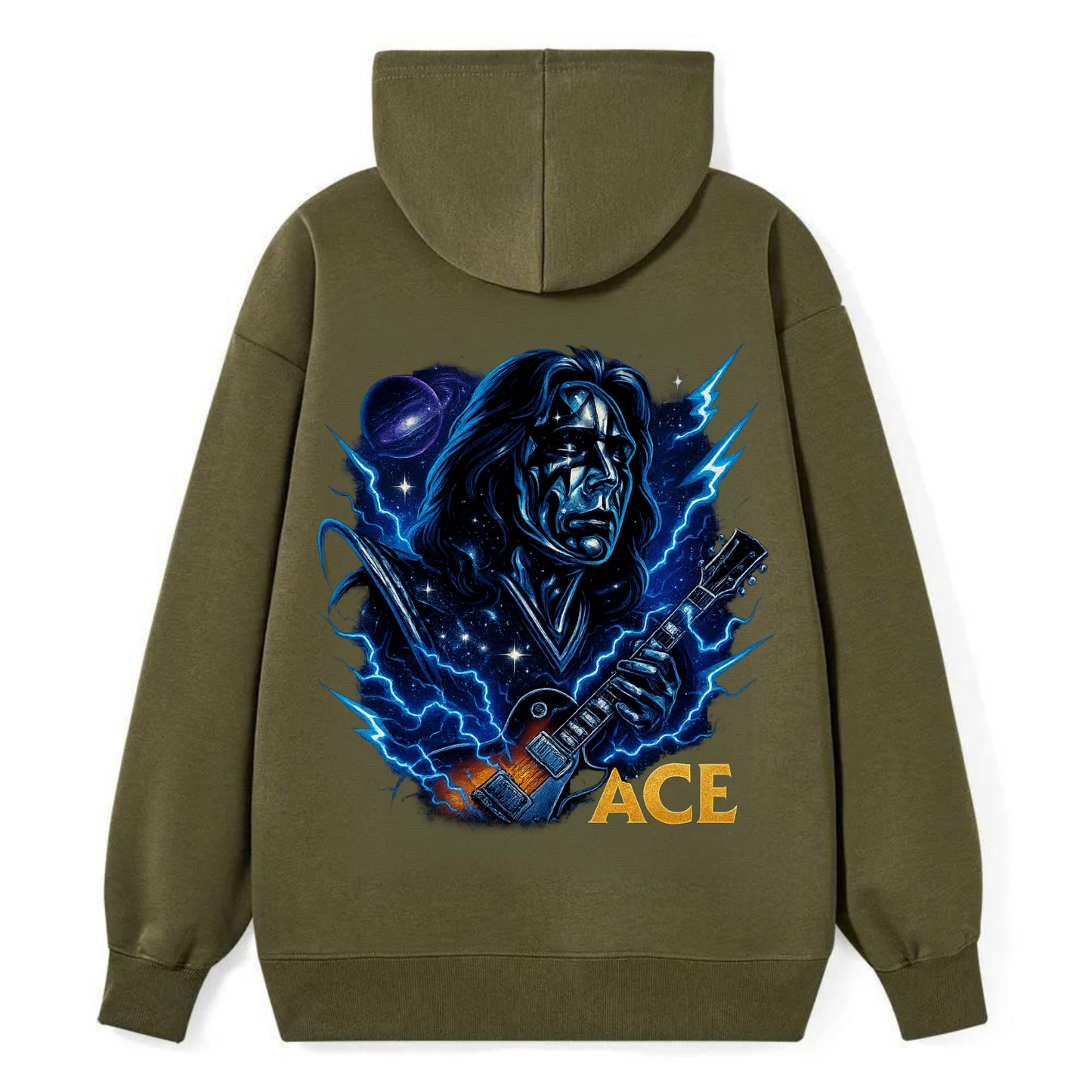 Cosmic Chrome Portrait - Classic Pullover Hoodie - ArmyGreen