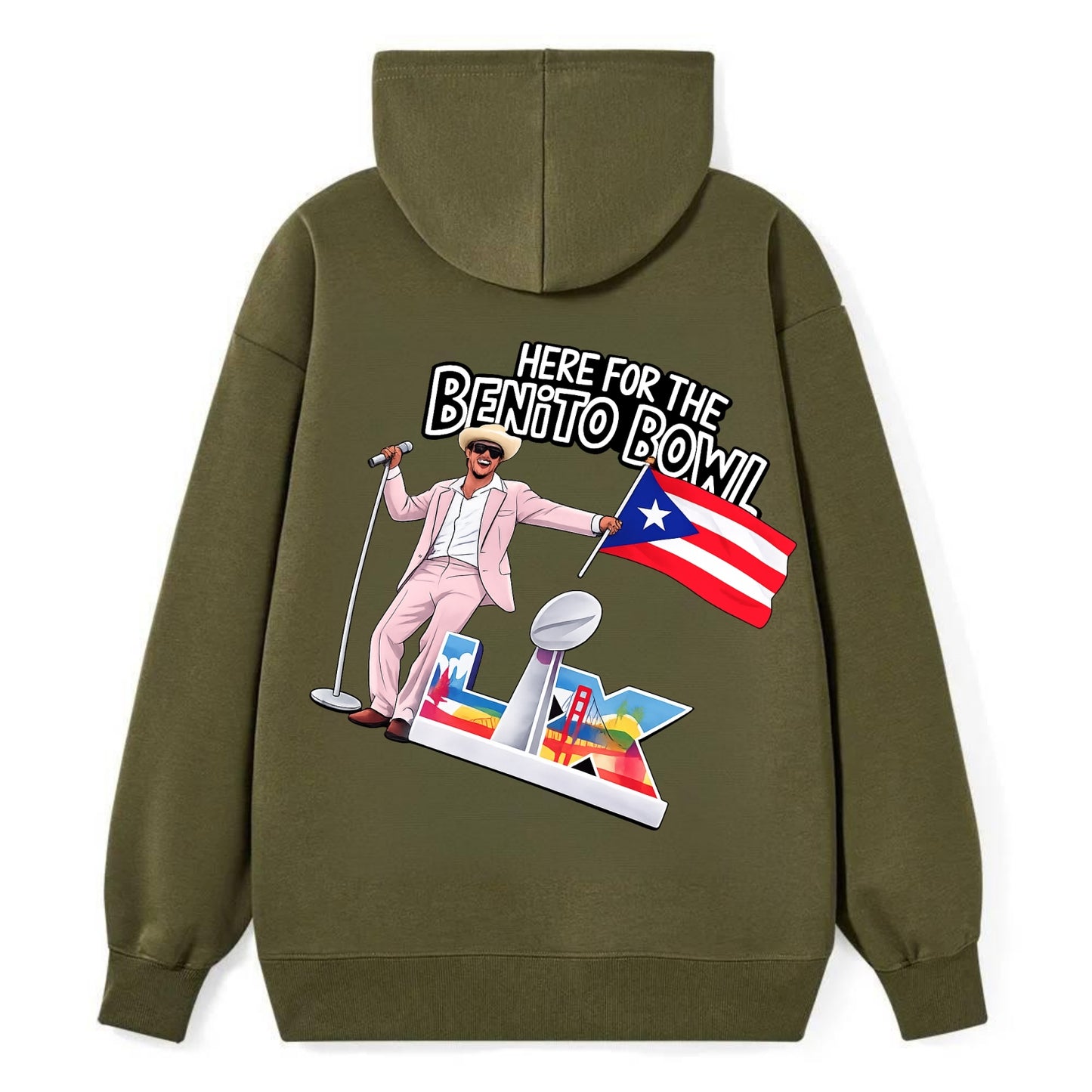 Here For The Bento Bowl - Classic Pullover Hoodie - ArmyGreen