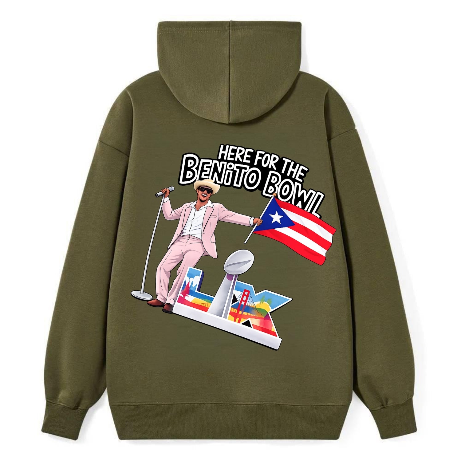 Here For The Bento Bowl - Classic Pullover Hoodie - ArmyGreen