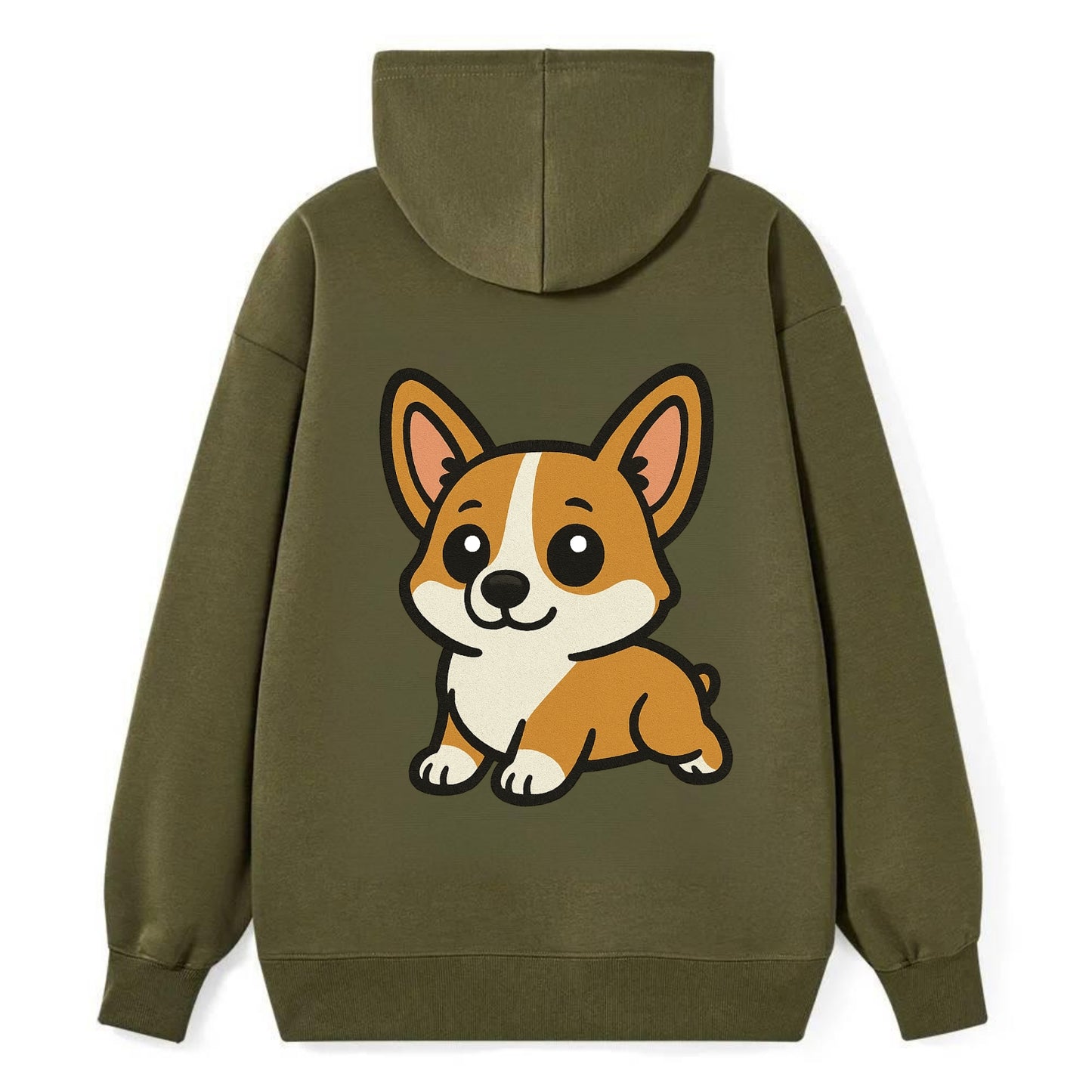 Corgi - Sploot lying position - Classic Pullover Hoodie - ArmyGreen