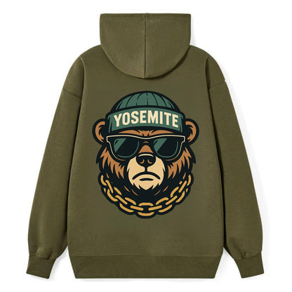 Yosemite Bear - Classic Pullover Hoodie - ArmyGreen