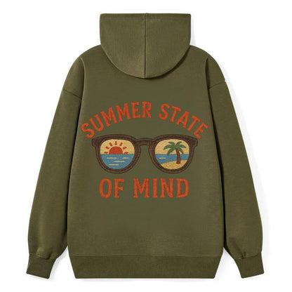 Summer State Of Mind  - Classic Pullover Hoodie - ArmyGreen