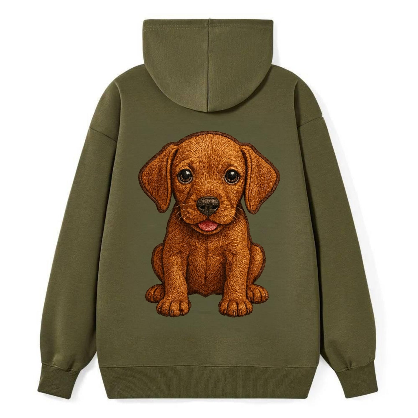 Baby Vizsla Puppy - golden rust coat, soulful eyes, athletic build, - Classic Pullover Hoodie - ArmyGreen