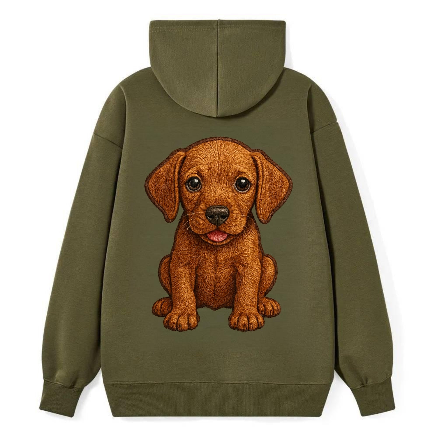 Baby Vizsla Puppy - golden rust coat, soulful eyes, athletic build, - Classic Pullover Hoodie - ArmyGreen