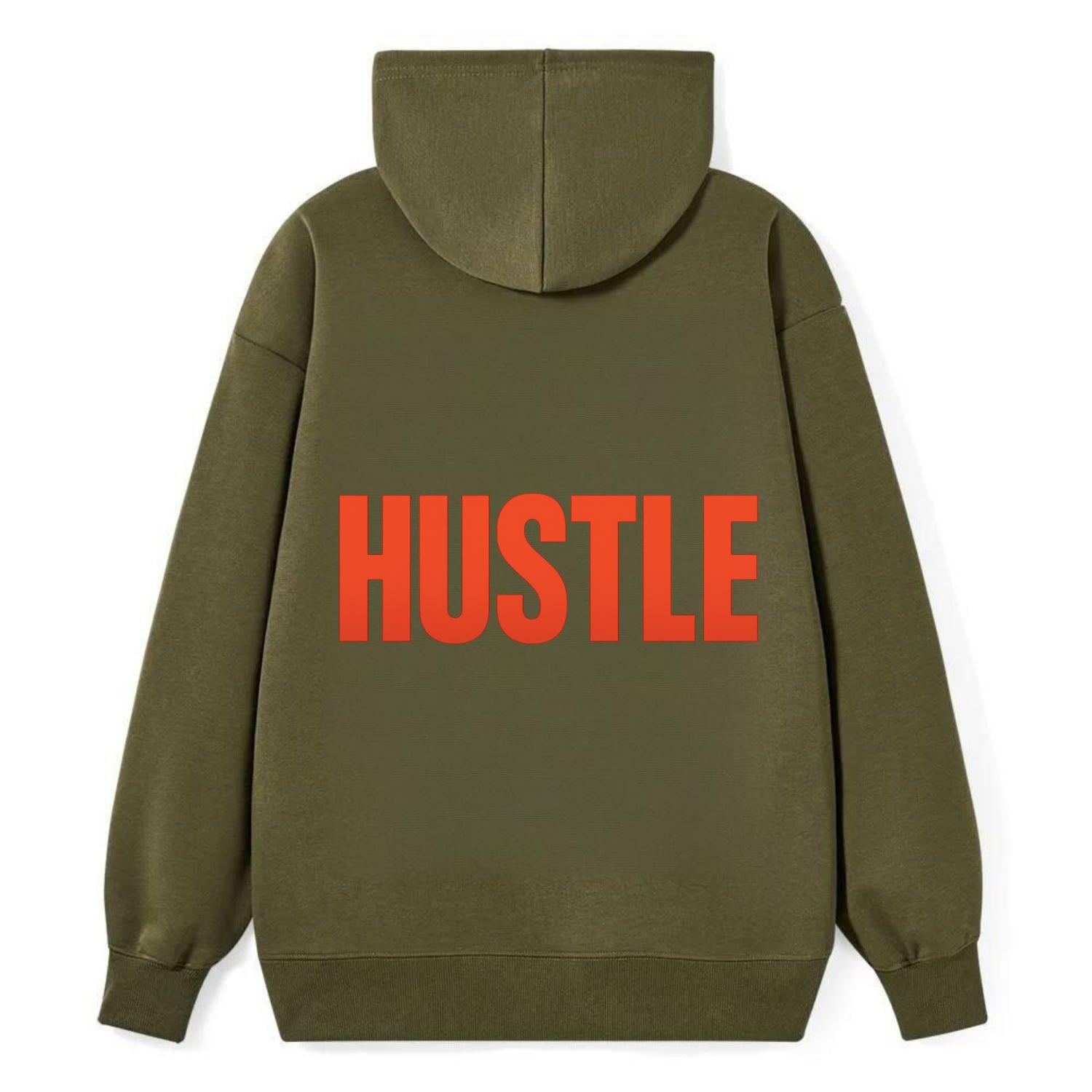 Bold typography design - "HUSTLE" - work hard, grind, chase dreams - Classic Pullover Hoodie - ArmyGreen