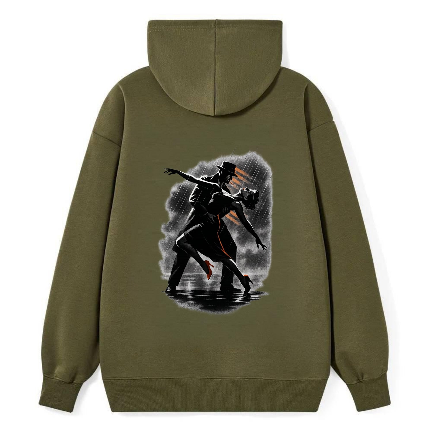 romantic dance pose with woman lifted in the air at lakeside - Classic Pullover Hoodie - ArmyGreen