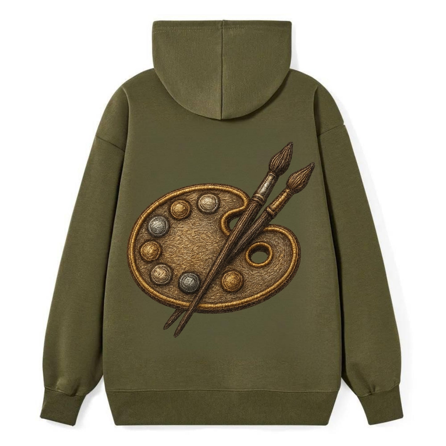 Artist palette with brushes - painter emblem - Classic Pullover Hoodie - ArmyGreen