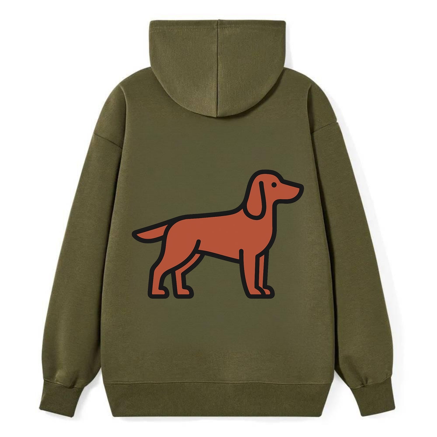 Irish Setter - Red/chestnut flat side profile - Classic Pullover Hoodie - ArmyGreen