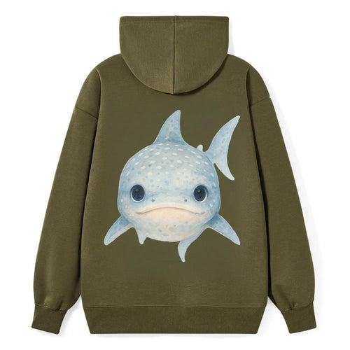 Baby Whale Shark - spotted blue-gray, wide mouth closed, tiny eyes, - Classic Pullover Hoodie