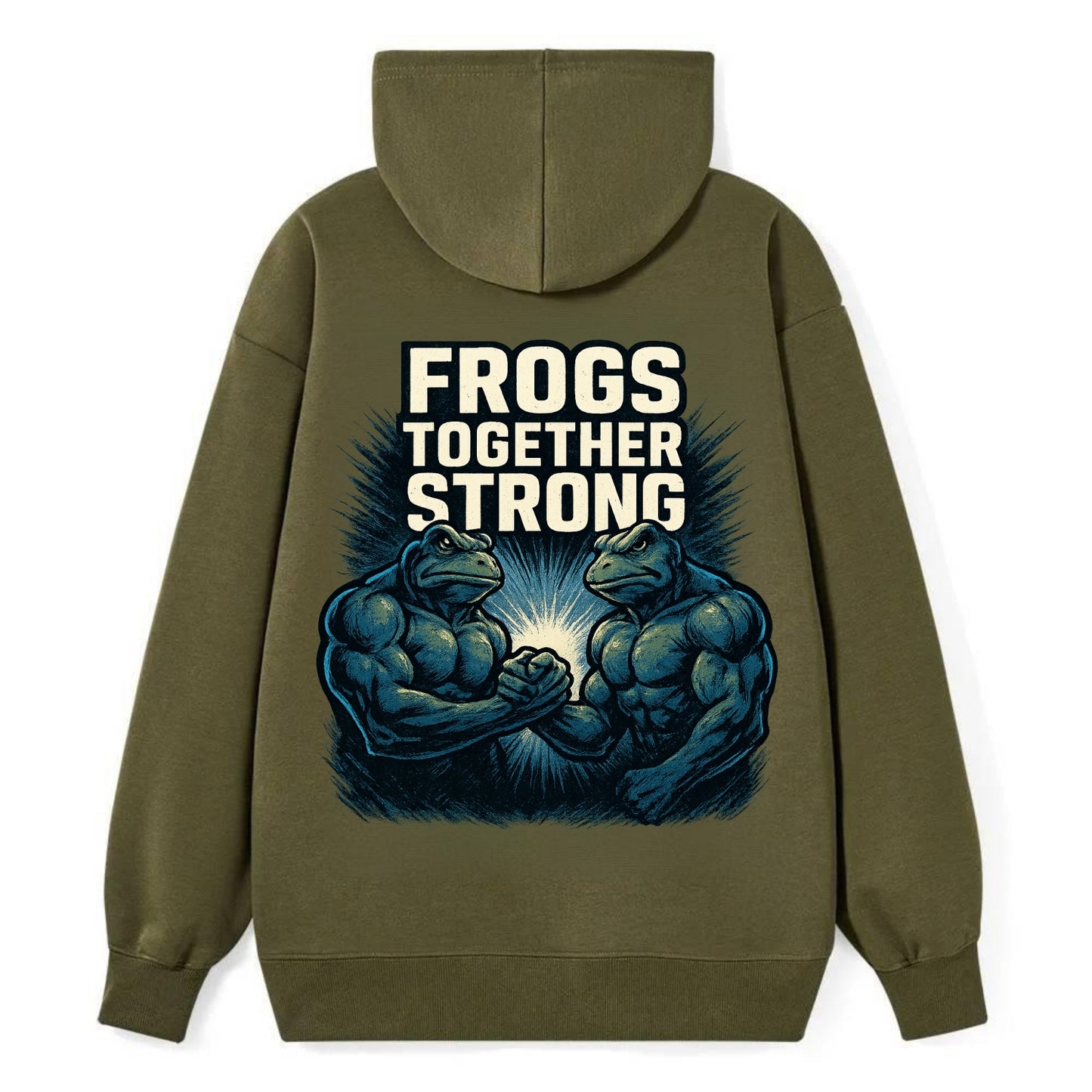 Frogs Together Strong 4 - Classic Pullover Hoodie - ArmyGreen