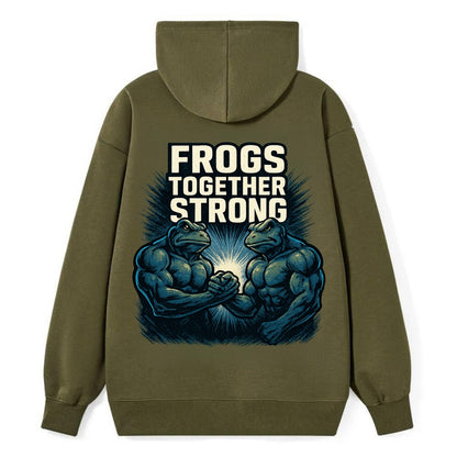 Frogs Together Strong 4 - Classic Pullover Hoodie - ArmyGreen