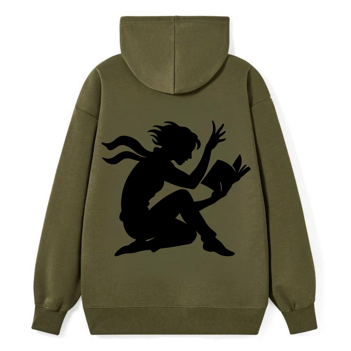 Reader lost in book moment - Classic Pullover Hoodie - ArmyGreen
