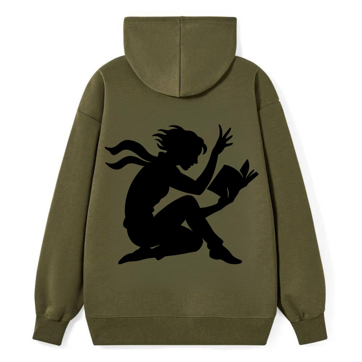 Reader lost in book moment - Classic Pullover Hoodie - ArmyGreen