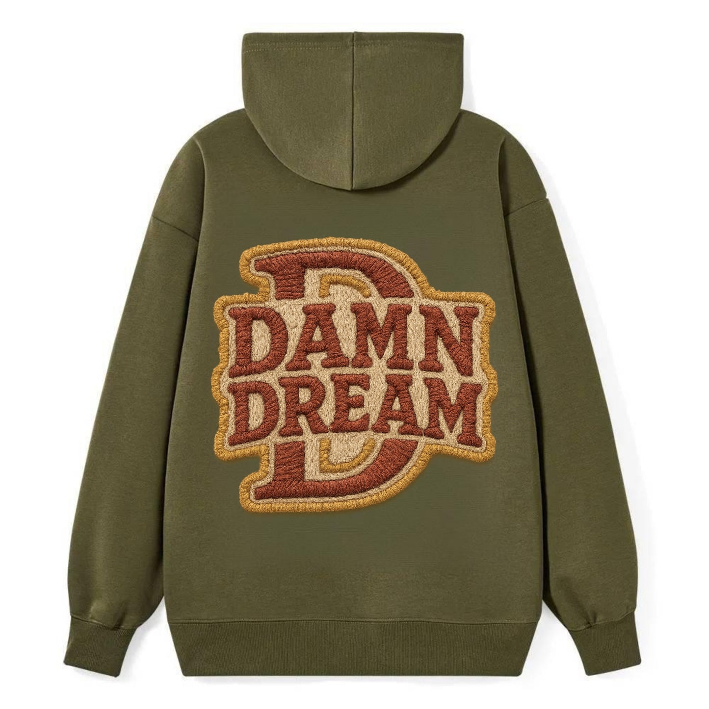 DAMN;DREAM BIG Motivational White Cap - Classic Pullover Hoodie - ArmyGreen