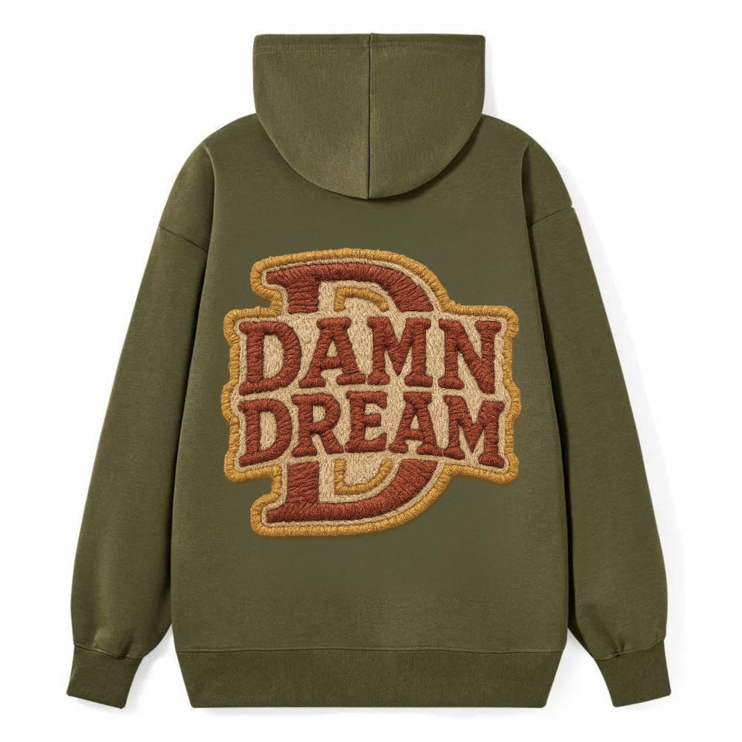 DAMN;DREAM BIG Motivational White Cap - Classic Pullover Hoodie - ArmyGreen
