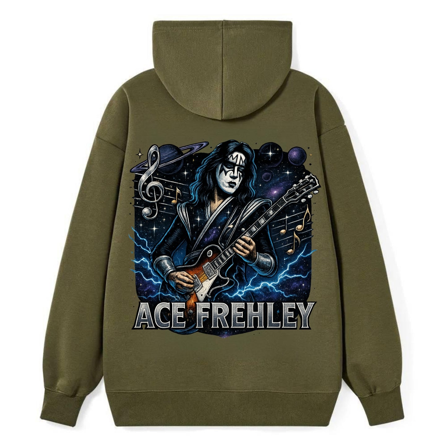 Ace Musical Cosmos - Classic Pullover Hoodie - ArmyGreen