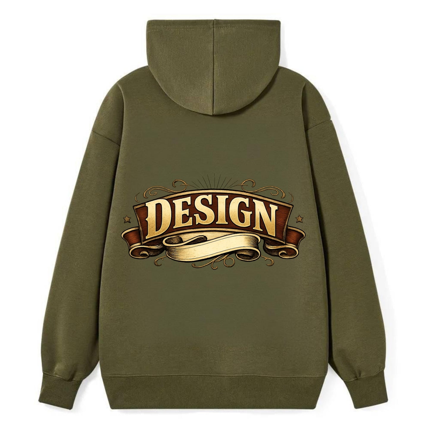 Bold typography design - "DESIGN" - intentional creation, aesthetic - Classic Pullover Hoodie - ArmyGreen