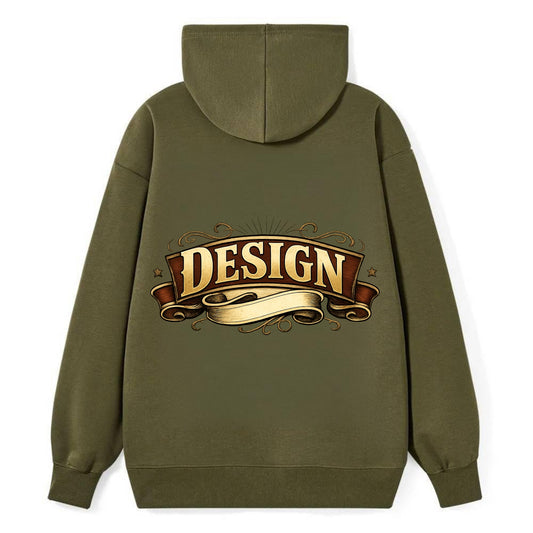 Bold typography design - "DESIGN" - intentional creation, aesthetic - Classic Pullover Hoodie - ArmyGreen