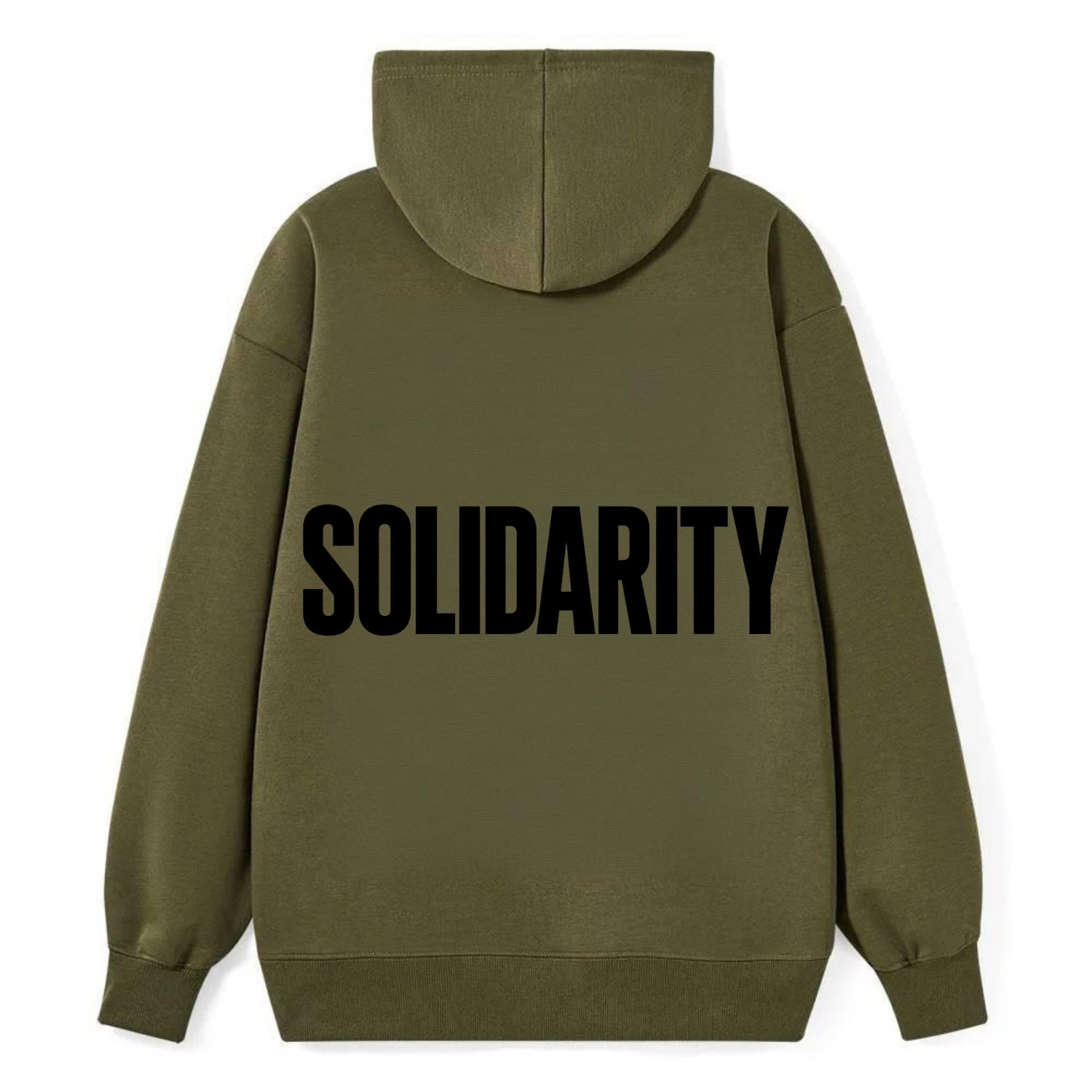 Bold typography design - "SOLIDARITY" - standing together, support - Classic Pullover Hoodie - ArmyGreen