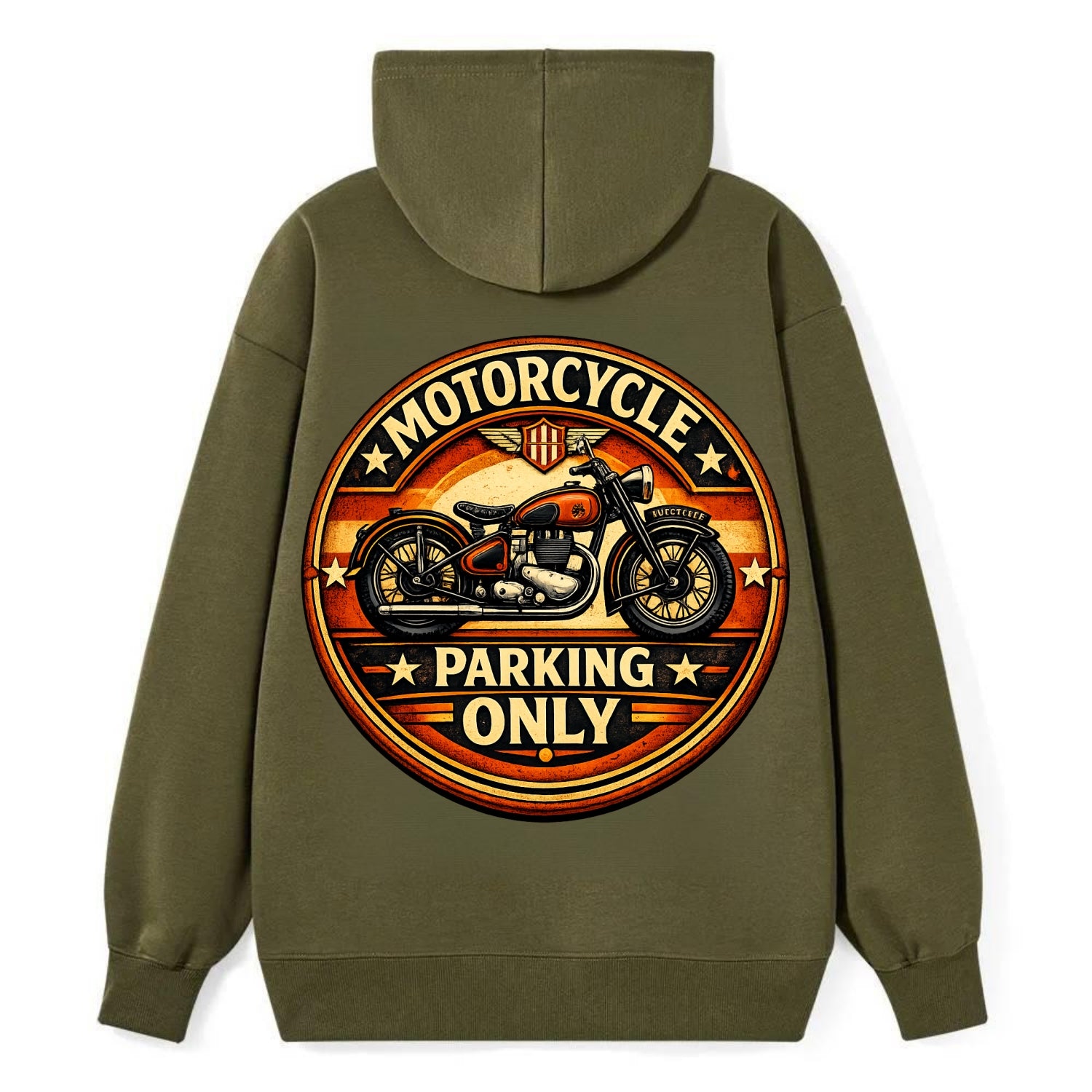 Motorcycle Parking Only - Classic Pullover Hoodie - ArmyGreen