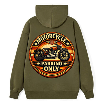 Motorcycle Parking Only - Classic Pullover Hoodie - ArmyGreen