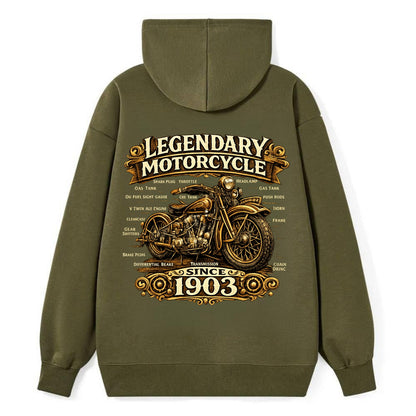 Legendary Motorcycle 1903 - Classic Pullover Hoodie - ArmyGreen