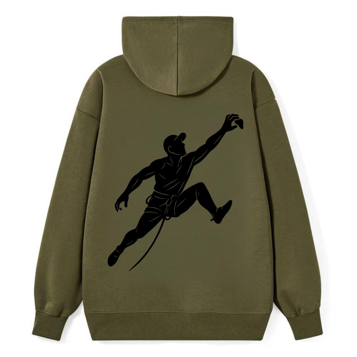 Rock wall climber reaching hold - Classic Pullover Hoodie - ArmyGreen